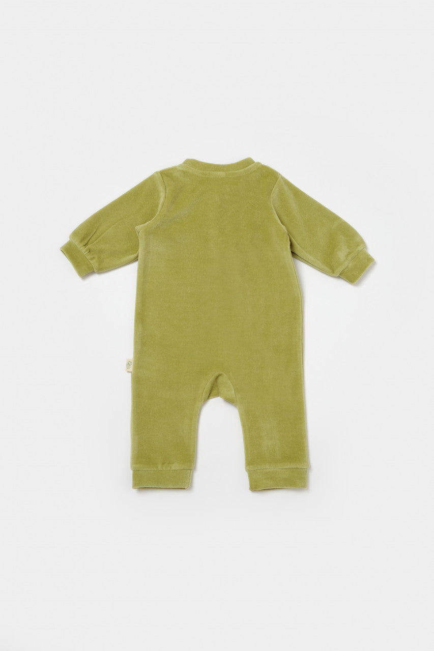 Salopeta Elefant cu maneca lunga si gluga din 80%bumbac organic si 20% poliester - , BabyCosy